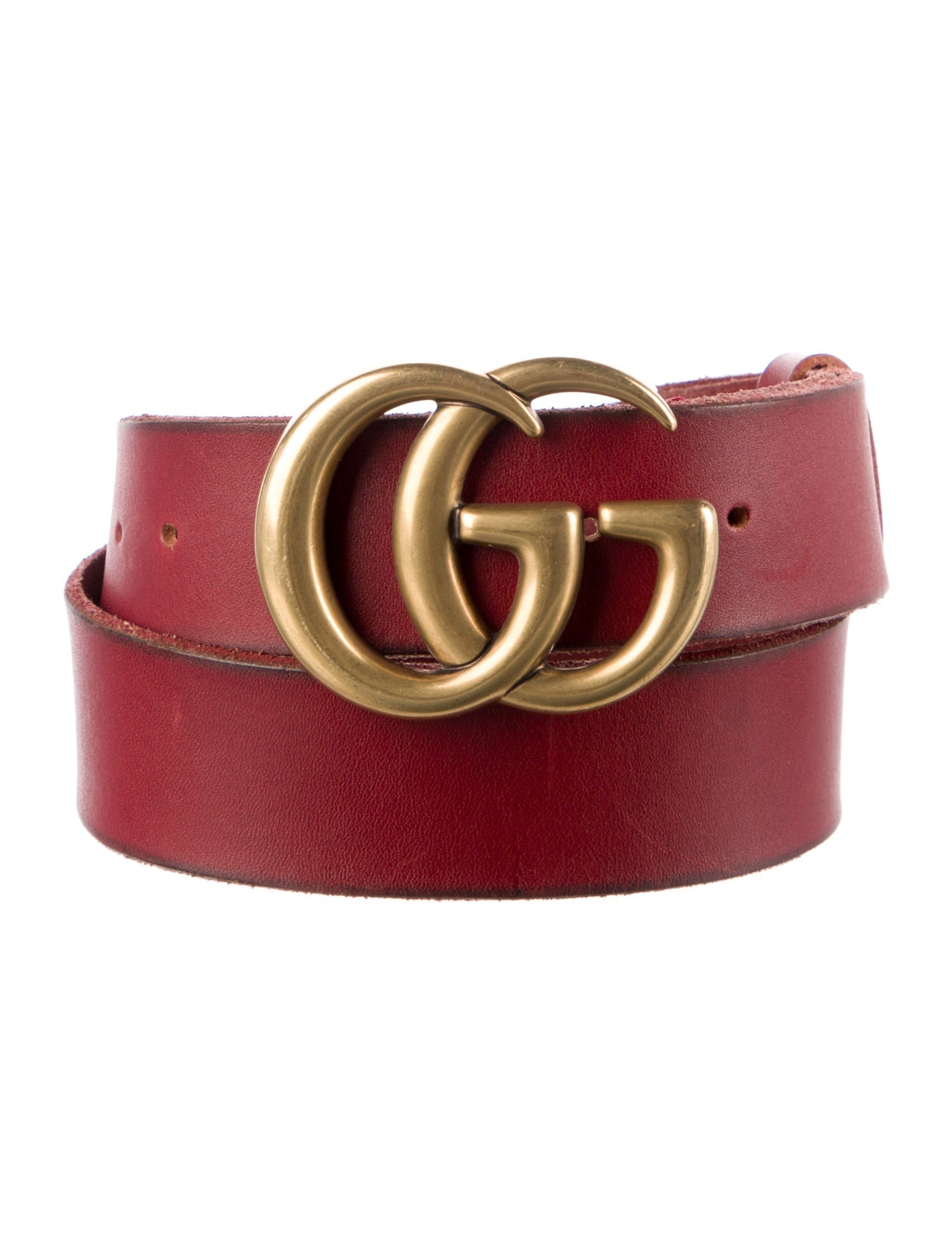 Gucci Double G Logo Leather Belt