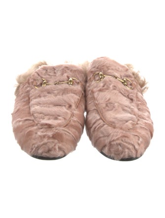 Gucci Horsebit Accent Fur Mules