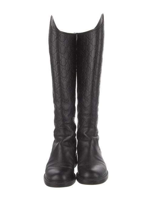 Gucci GG Embossed Leather Riding Boots