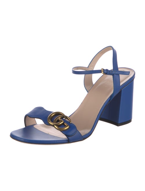 Gucci Double G Logo Leather Sandals