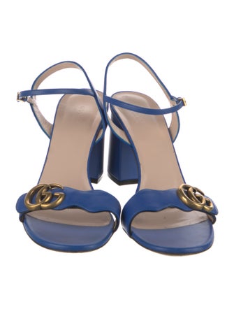 Gucci Double G Logo Leather Sandals