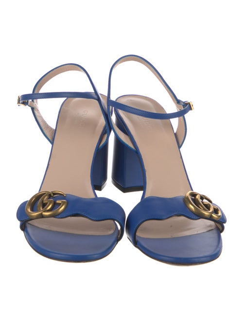 Gucci Double G Logo Leather Sandals