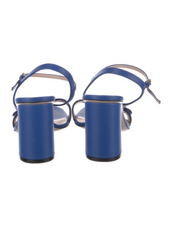 Gucci Double G Logo Leather Sandals