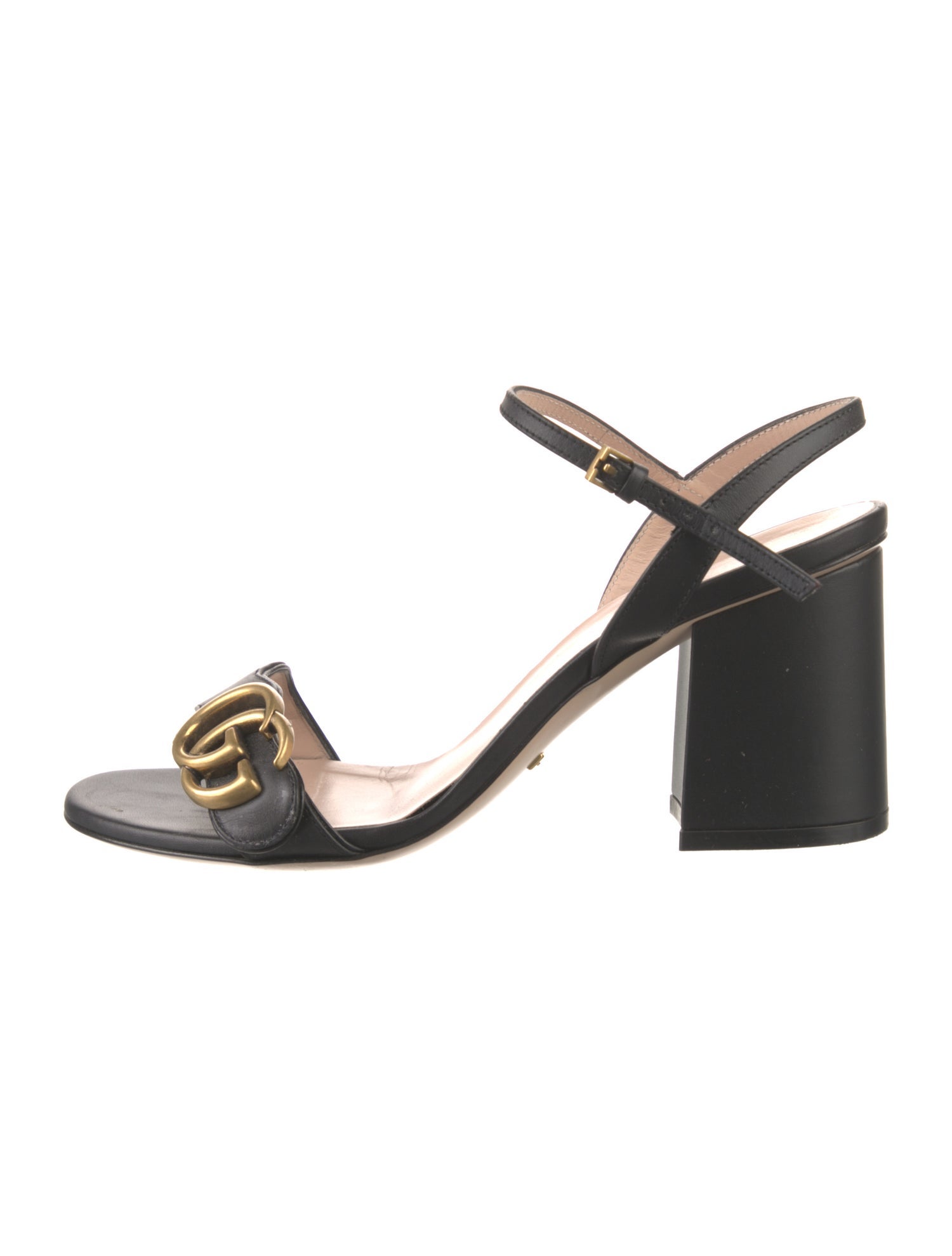 Gucci Double G Logo Leather Slingback Pumps