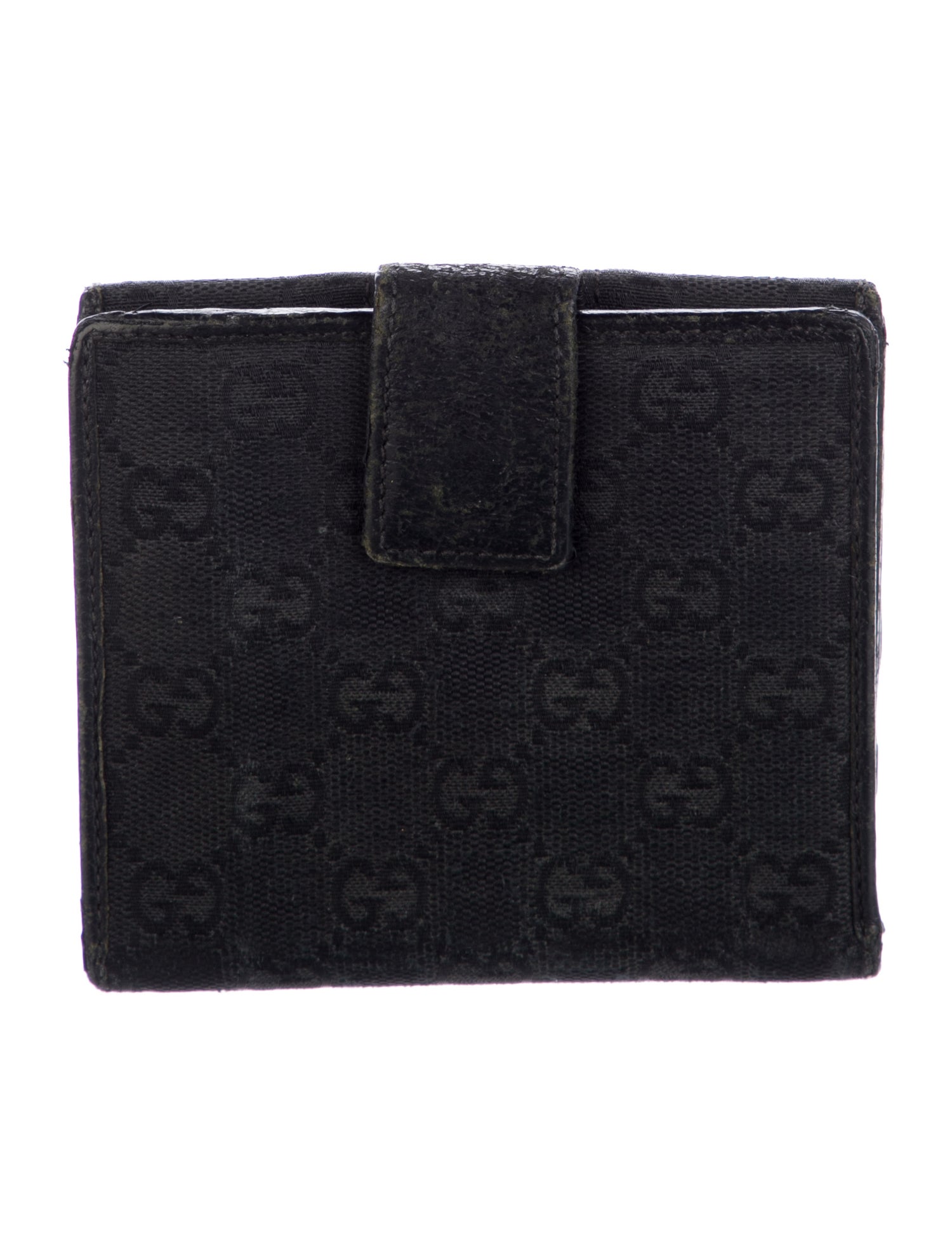 Gucci Horsebit Accent Canvas French Purse