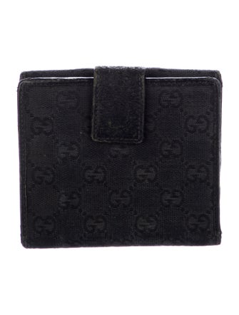 Gucci Horsebit Accent Canvas French Purse