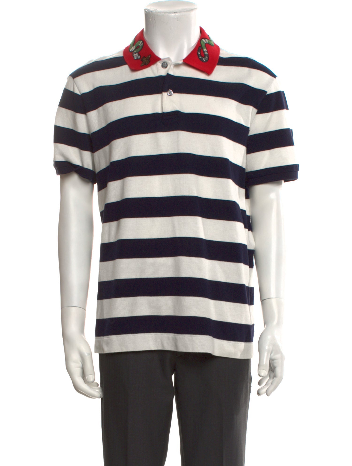 Gucci Kingsnake Striped Polo Shirt