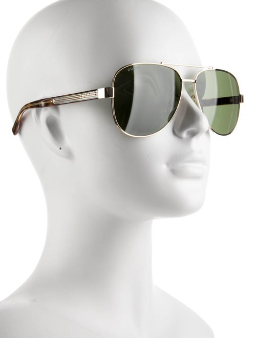 Gucci Web Accent Aviator Sunglasses