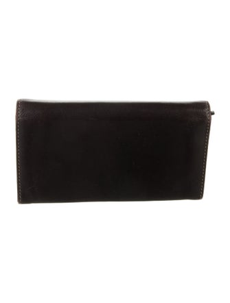 Gucci Web Accent Leather Continental Wallet