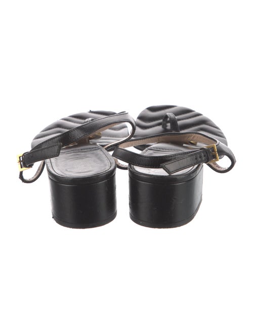 Gucci Double G Logo Leather T-Strap Sandals