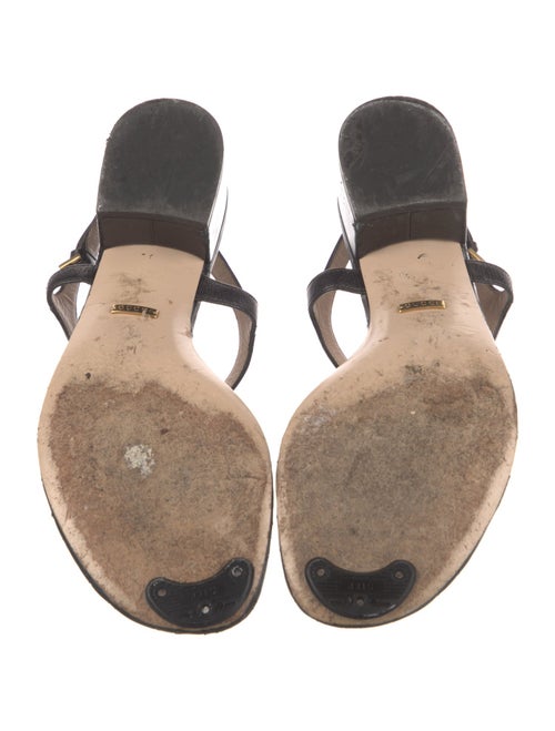 Gucci Double G Logo Leather T-Strap Sandals