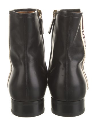 Gucci Sylvie Web Accent Leather Chelsea Boots