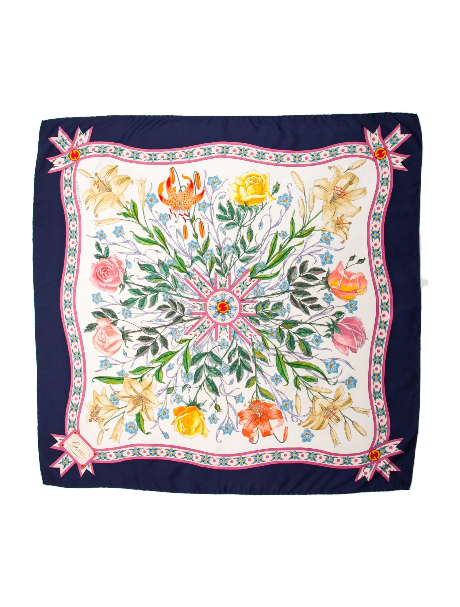 Gucci Silk Blooms Print Scarf