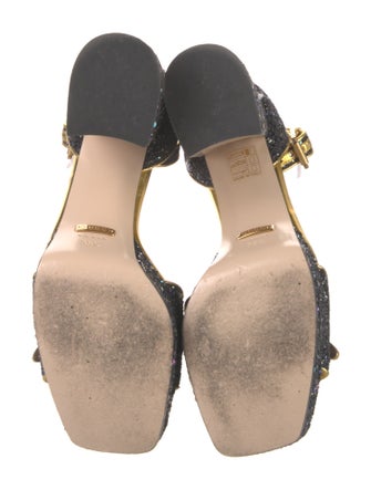 Gucci Bee Accent Glitter Sandals