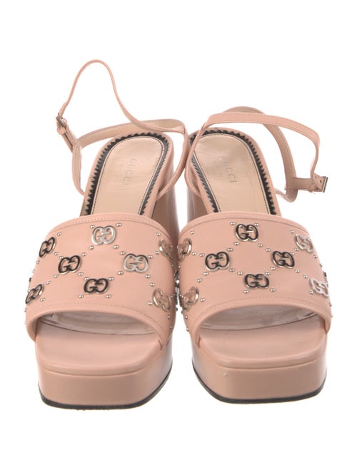 Gucci Interlocking G Logo Leather Sandals