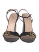 Gucci Double G Logo Leather Slingback Sandals