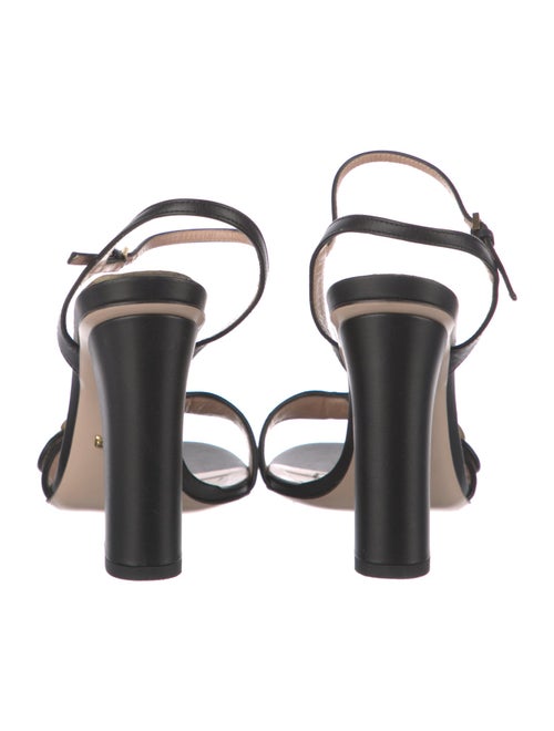 Gucci Double G Logo Leather Slingback Sandals
