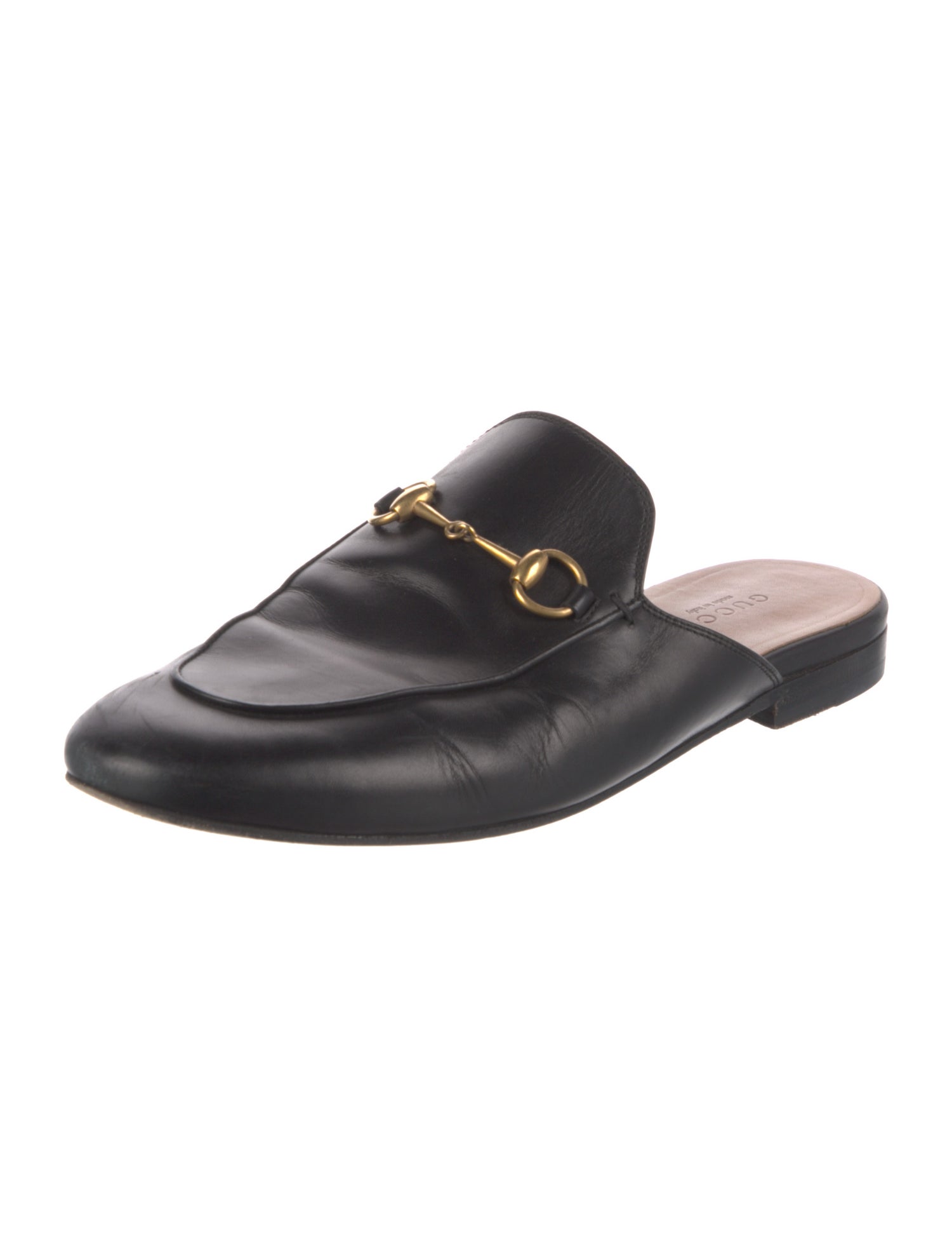 Gucci Horsebit Accent Leather Slippers