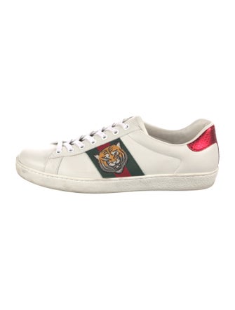 Gucci Web Accent Leather Sneakers