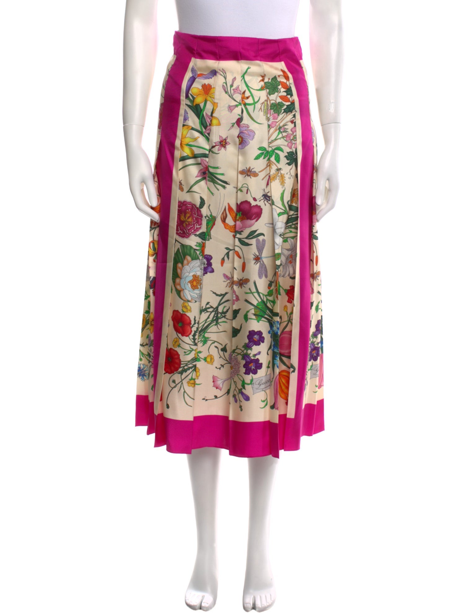 Gucci Silk Midi Length Skirt