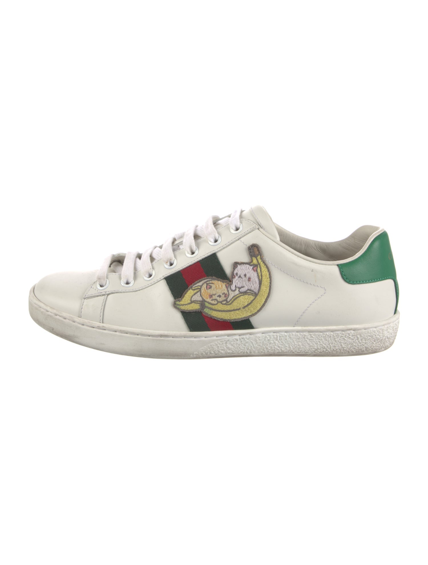 Gucci Leather Graphic Print Sneakers