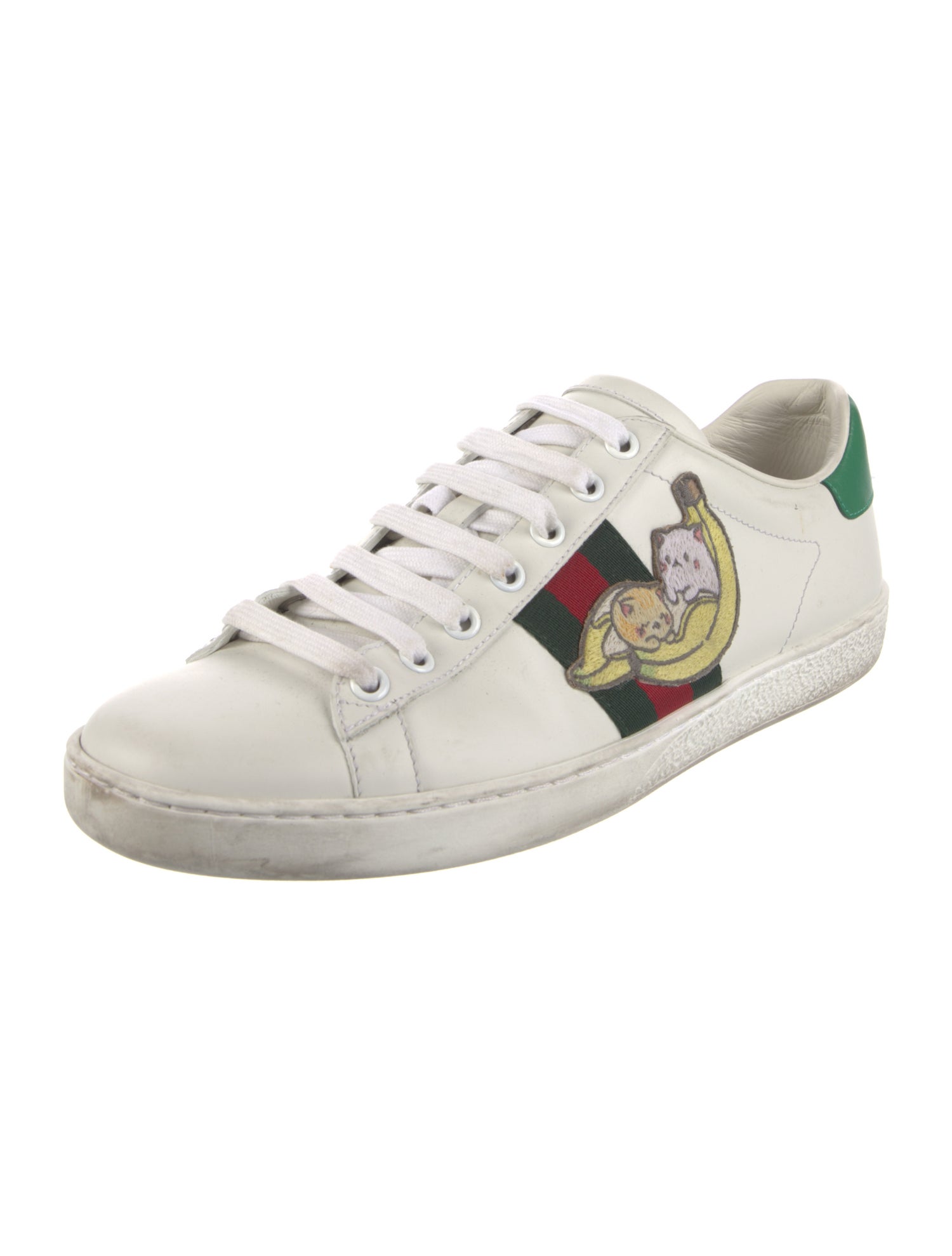 Gucci Leather Graphic Print Sneakers