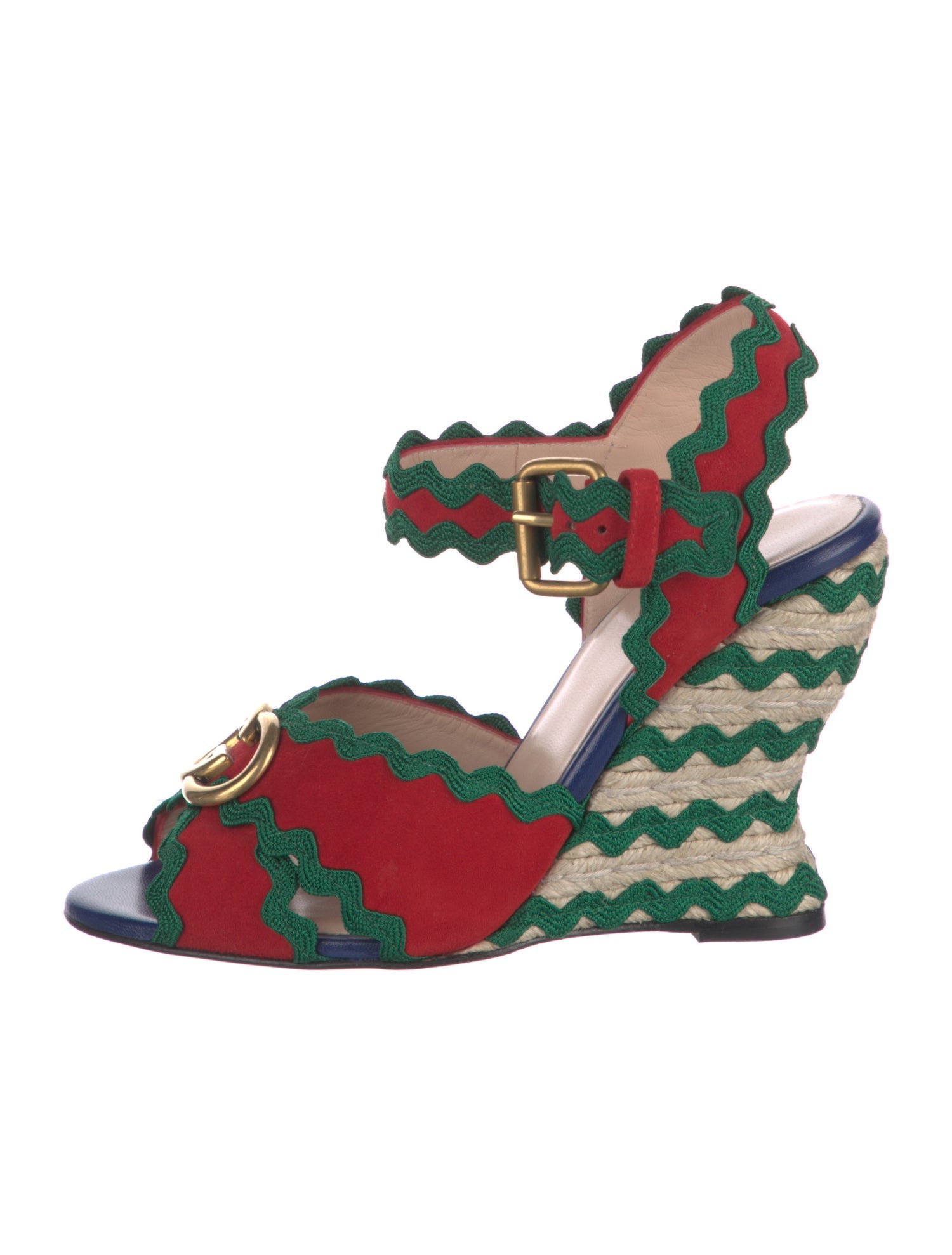 Gucci Interlocking G Logo Suede Slingback Sandals