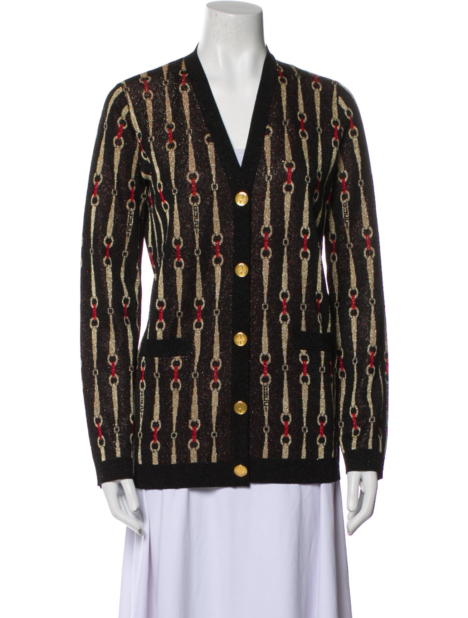 Gucci Printed V-Neck Sweater