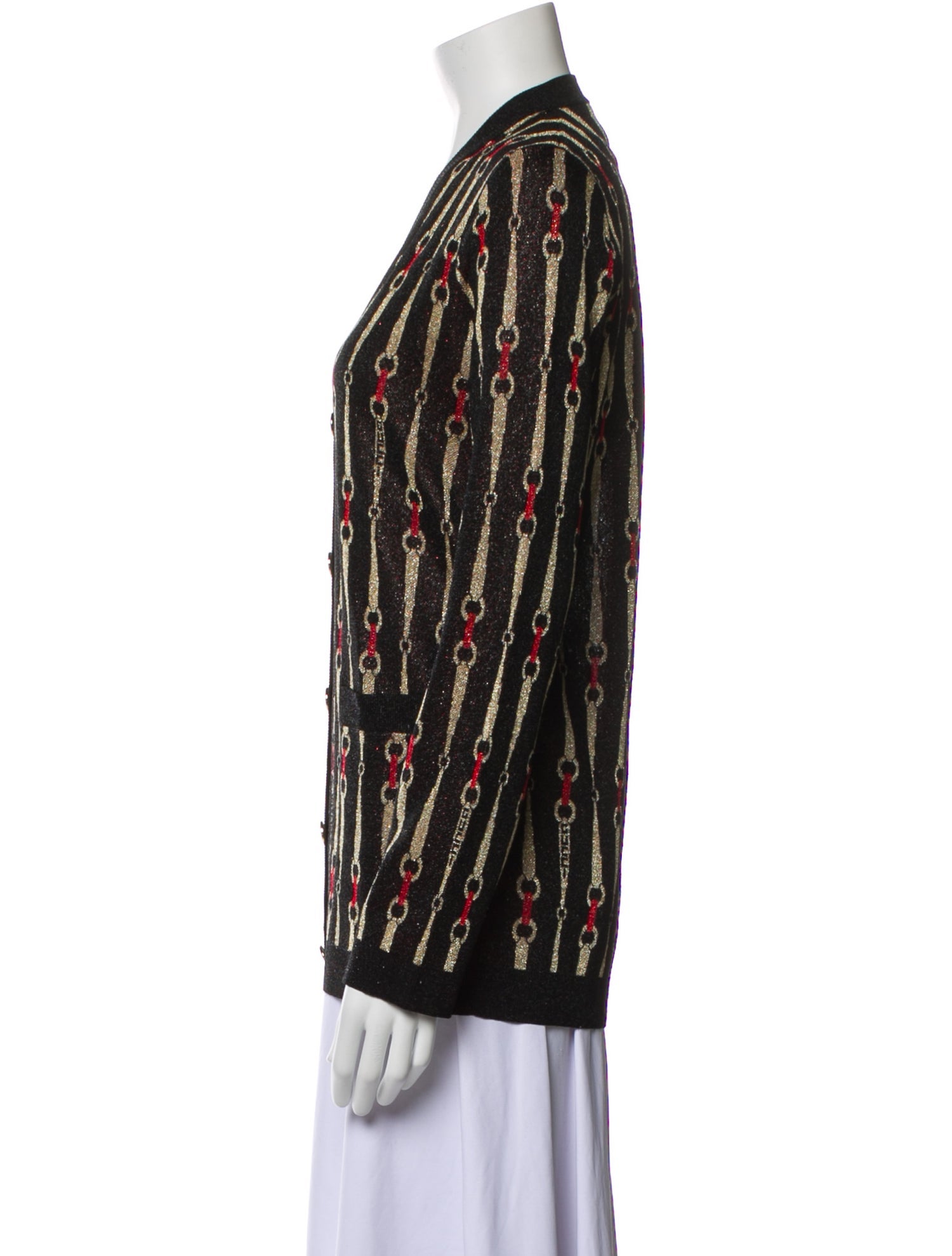 Gucci Printed V-Neck Sweater