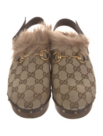 Gucci GG Canvas Canvas Slingback Flats