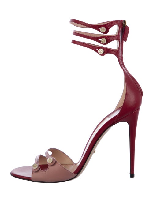 Gucci Interlocking G Logo Leather Sandals