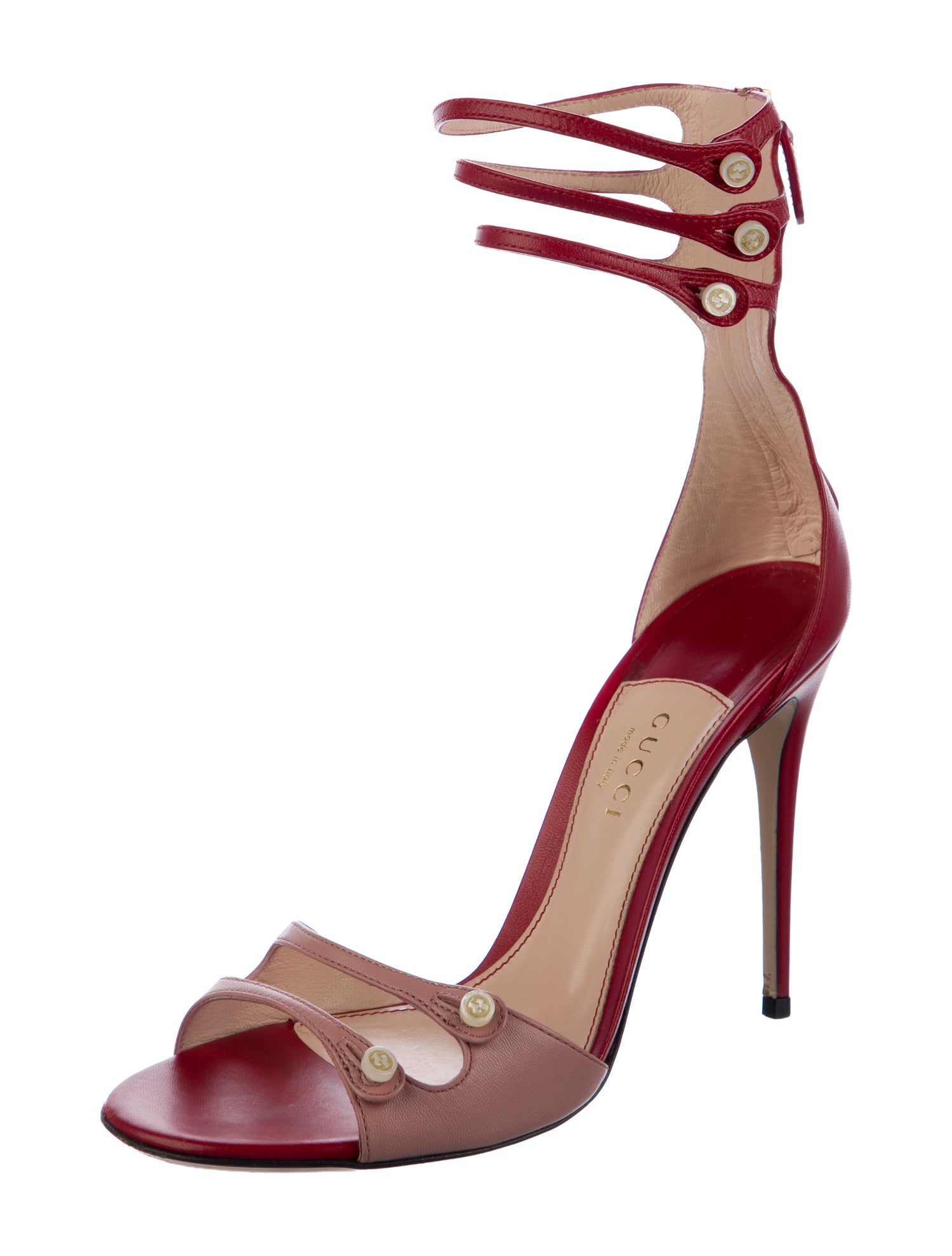 Gucci Interlocking G Logo Leather Sandals