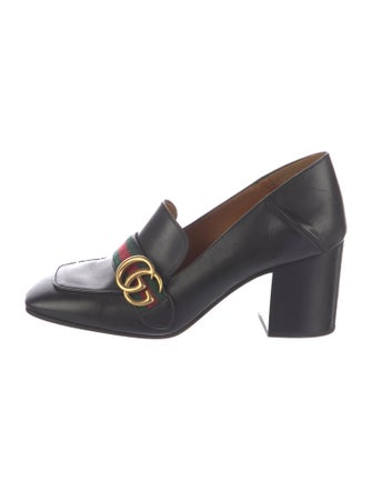 Gucci Web Accent Leather Pumps