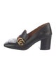 Gucci Web Accent Leather Pumps