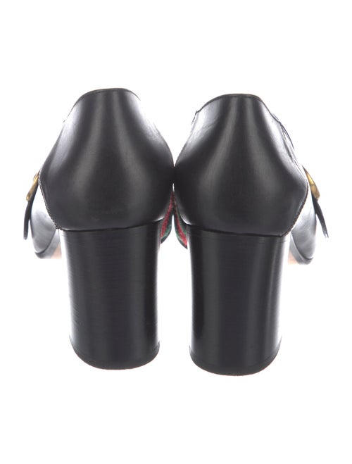 Gucci Web Accent Leather Pumps