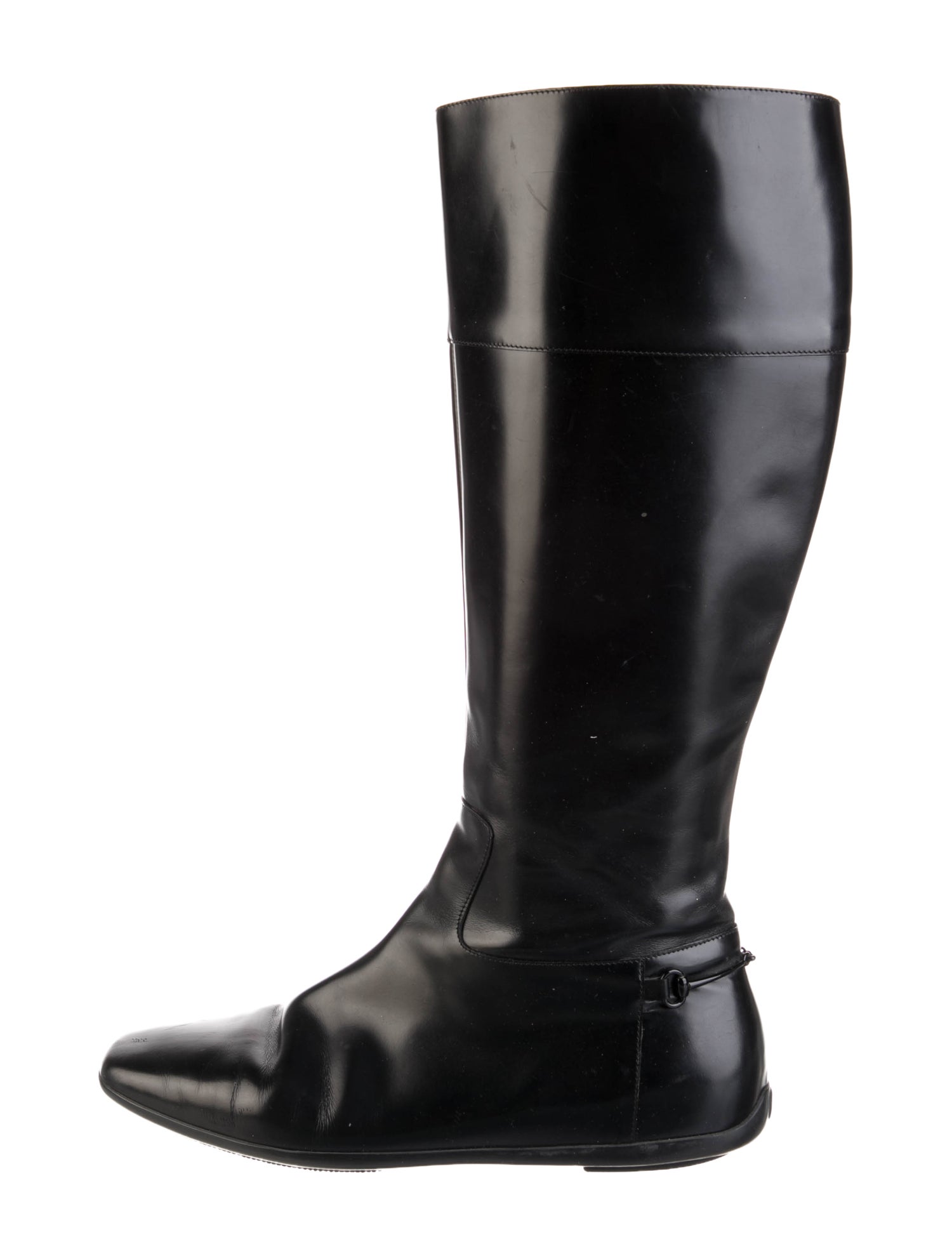 Gucci Interlocking G Logo Leather Riding Boots