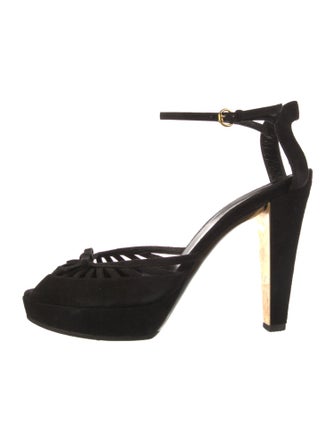 Gucci Suede Bow Accents Sandals