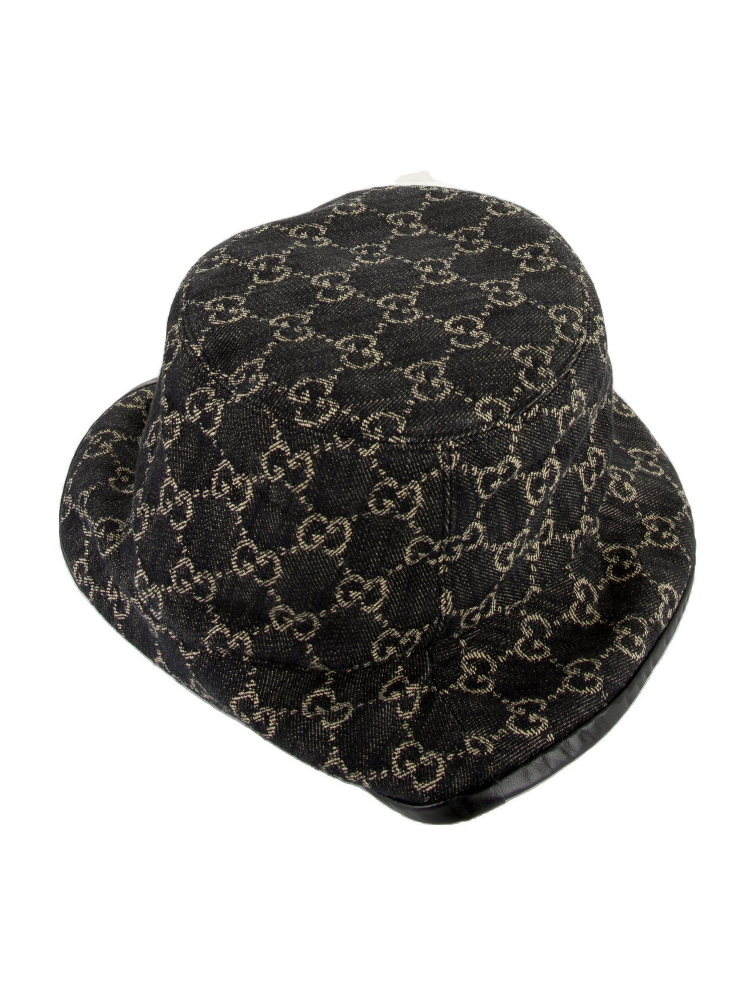 Gucci Black Pattern Printed GG Denim Bucket Hat
