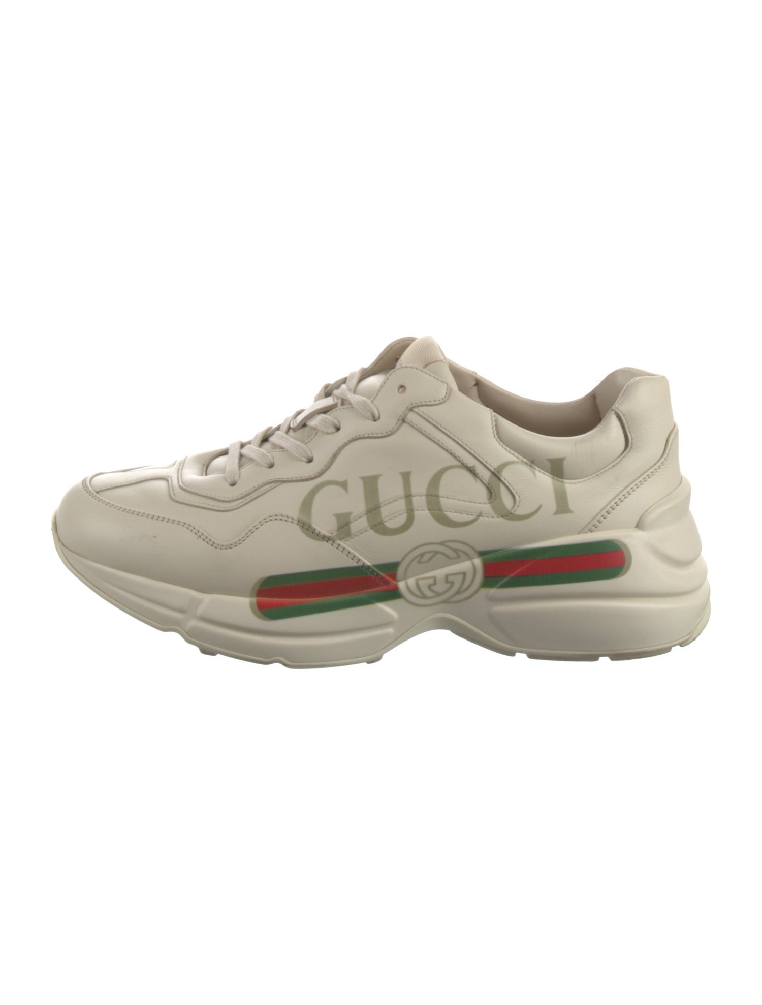 Gucci Web Accent Leather Sneakers