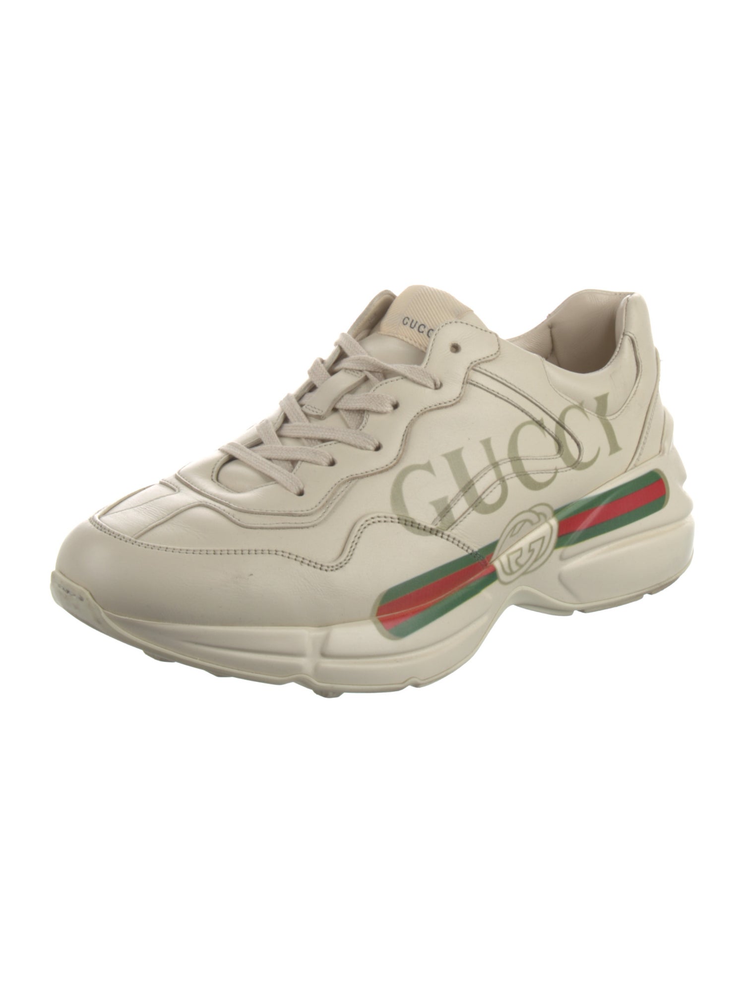 Gucci Web Accent Leather Sneakers