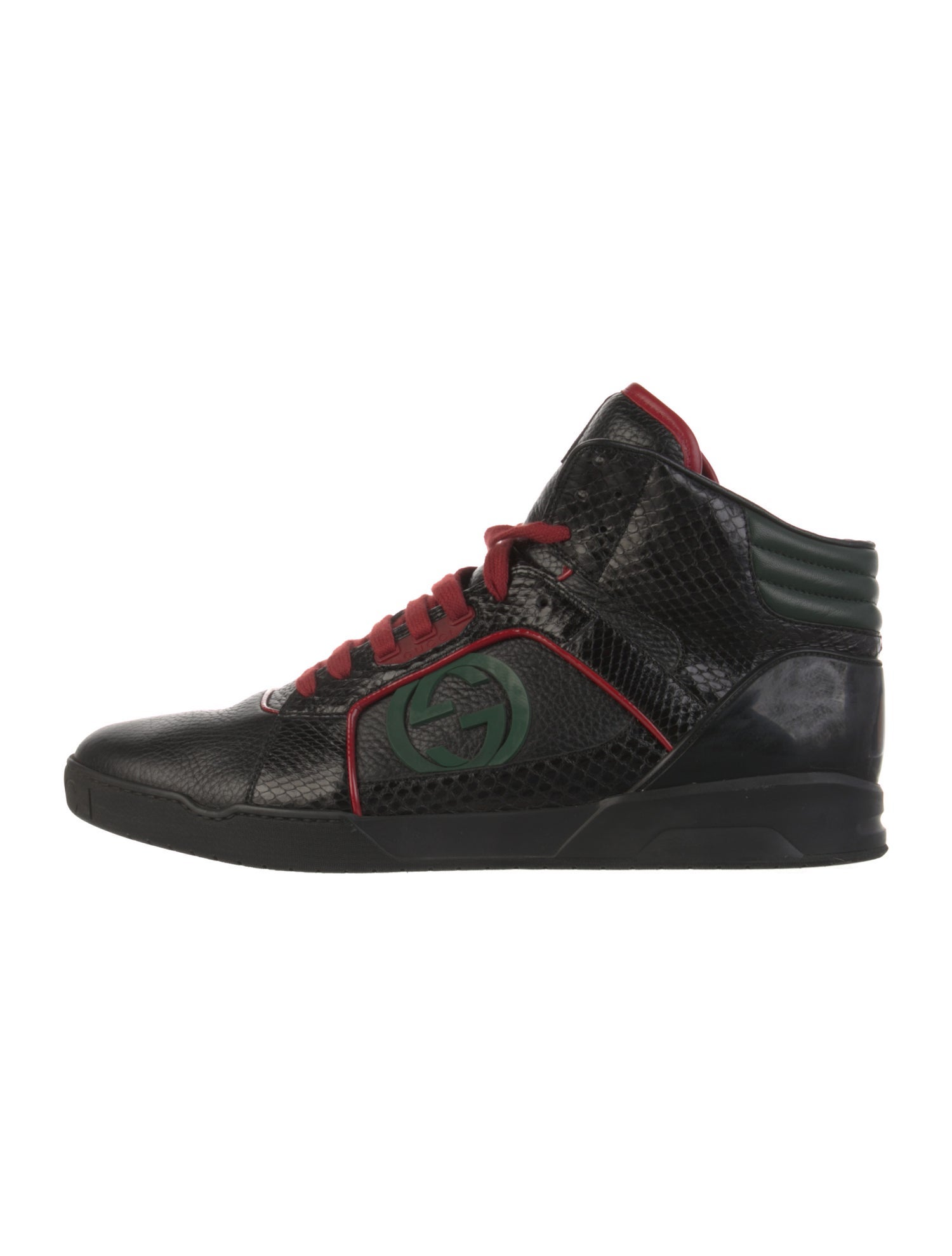 Gucci Interlocking G Logo Snakeskin Sneakers