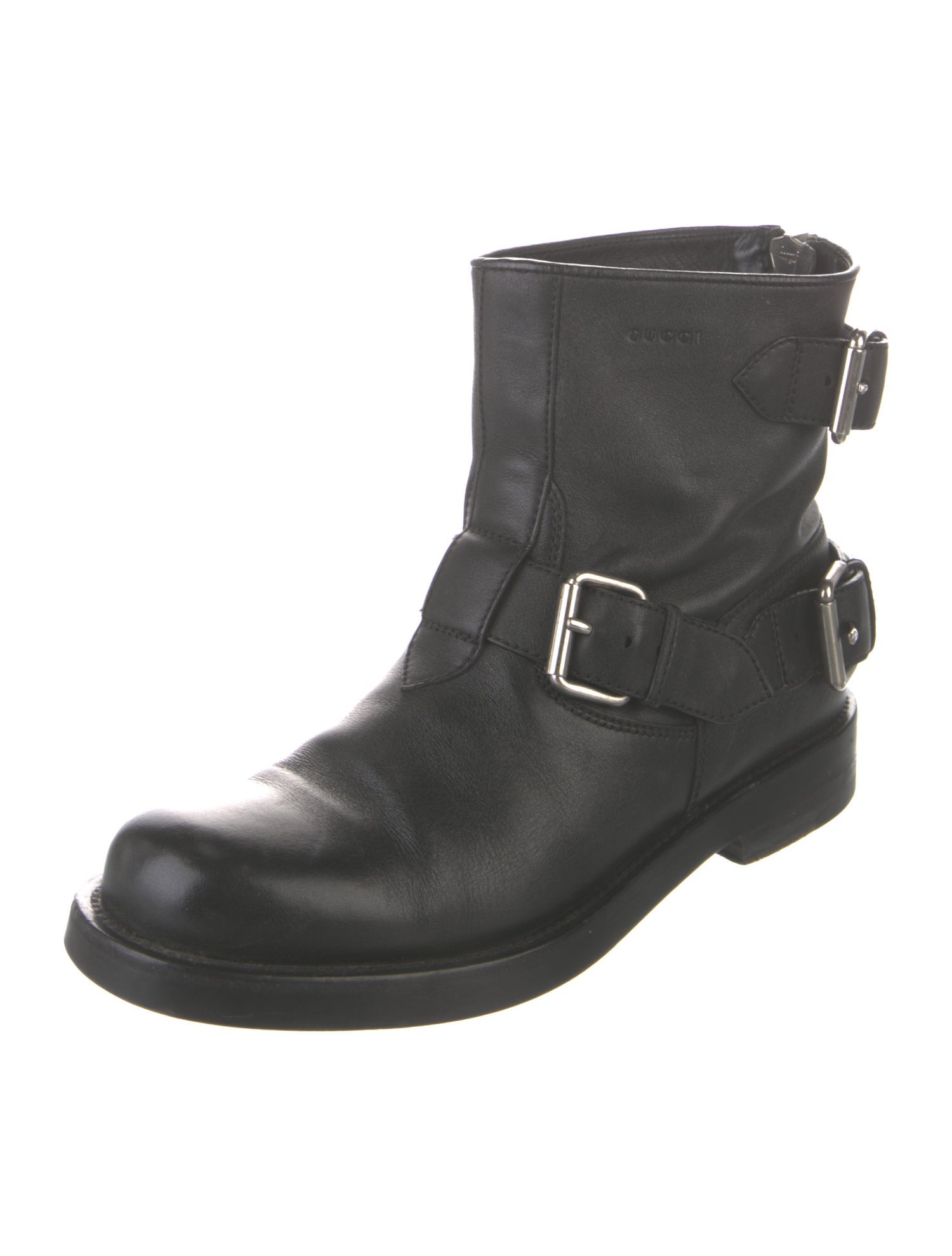 Gucci Leather Moto Boots