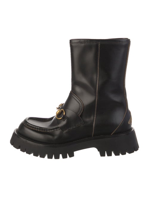 Gucci 1955 Horsebit Accent Leather Combat Boots