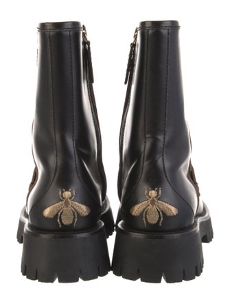 Gucci 1955 Horsebit Accent Leather Combat Boots