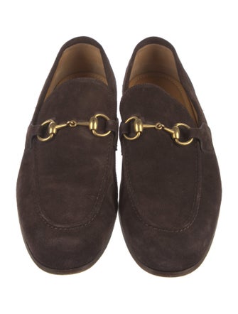 Gucci Web Accent Suede Loafers