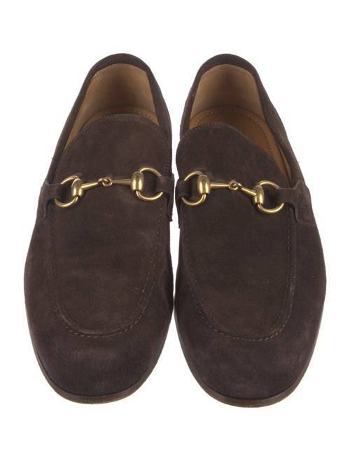Gucci Web Accent Suede Loafers