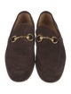 Gucci Web Accent Suede Loafers