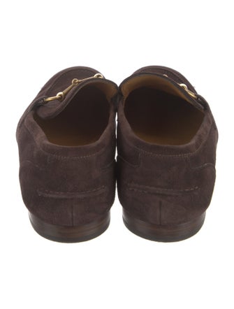 Gucci Web Accent Suede Loafers