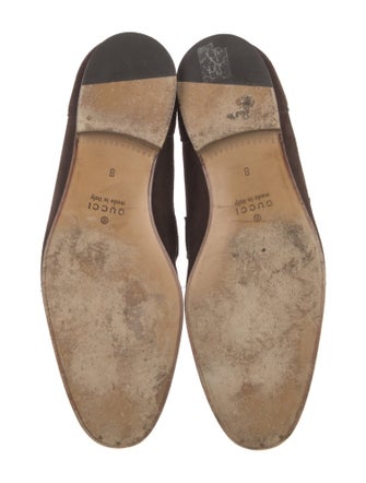 Gucci Web Accent Suede Loafers