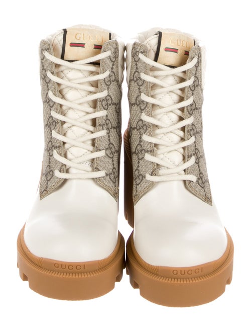 Gucci GG Supreme Leather Combat Boots